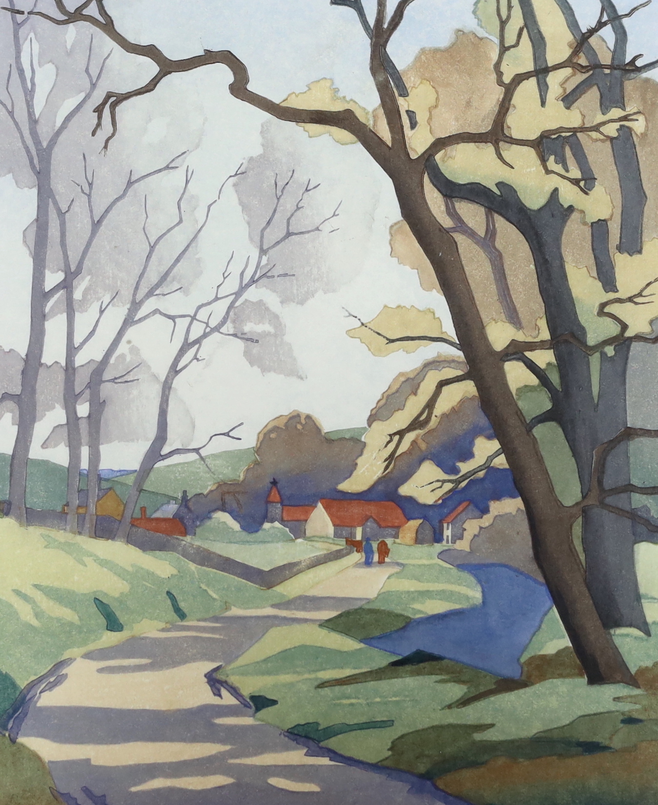 Eric Slater (British, 1896-1963), giclee print, 'Early Spring', limited edition 29/250, details and signature verso, 30 x 25cm, mounted, unframed